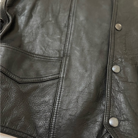 Bonus leather vest Black Size 44 VINTAGE - Picture 10 of 10